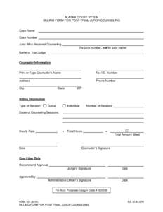 ADM-122 Juror Counseling Billing Forms