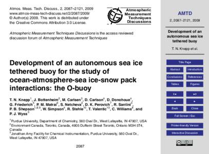 Atmos. Meas. Tech. Discuss., 2, 2087–2121, 2009 www.atmos-meas-tech-discuss.net/ © Author(sThis work is distributed under the Creative Commons Attribution 3.0 License.  Atmospheric