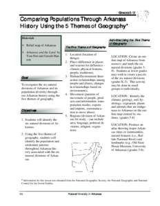 GRADES[removed]Comparing Populations Through Arkansas History Using the 5 Themes of Geography* Materials !