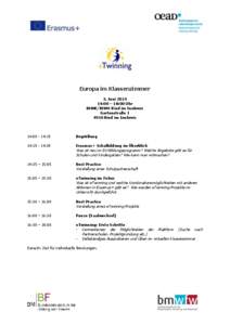 Europa im Klassenzimmer 3. Juni[removed]:00 – 18:00 Uhr BHAK/BHAS Ried im Innkreis Gartenstraße[removed]Ried im Innkreis