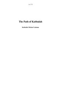 1 of 273  The Path of Kabbalah Kabbalist Michael Laitman  2 of 273