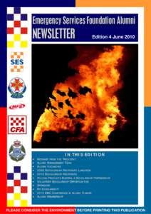 Emergency Services Foundation Alumni  NEWSLETTER • •