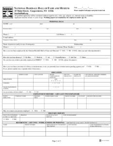 Application for Employment 2011