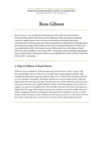 TH E 44TH SY MPOSIU M OF T HE AUST RALIAN ACAD EMY OF T HE HUMANIT I ES  Environmental Humanities: The Question of Nature · 14–15 November 2013 speaker details and abstracts  Ross Gibson