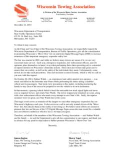 WTA letter - DMS for Move Over law.pub