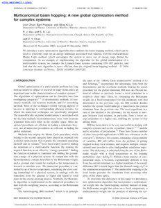 Computational science / Applied mathematics / Mathematical optimization / Energy minimization / Operations research / Global optimization / Simulated annealing / Crystal / Canonical ensemble / Computational chemistry / Science / Monte Carlo methods