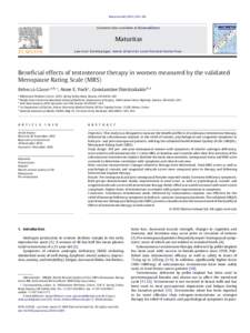 Beneficial effects of testosterone therapy in women measured by the validated Menopause Rating Scale (MRS)