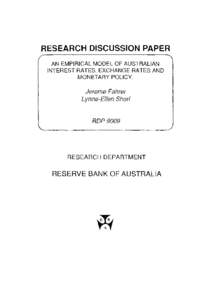 An Empirical Model of Australian Interest Rates, Exchange Rates and Monetary Policy