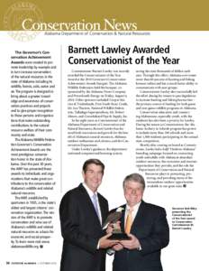 Conservation News  Alabama Department of Conservation & Natural Resources The Governor’s Conservation Achievement Awards were created to promote leadership by example and