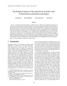 Sewerage / Water treatment / Water supply / Water technology / Paul Rozin / Reclaimed water / Water purification / Water reclamation / Drinking water / Environment / Water pollution / Water