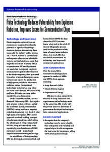 Science Research Laboratory Solid-State Pulse Power Technology Pulse Technology Reduces Vulnerability from Explosion Radiation, Improves Lasers for Semiconductor Chips Technology and Innovation