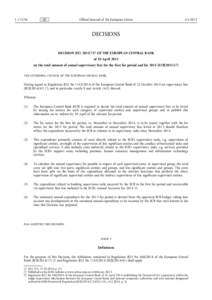 DECISION  (EUOF  THE  EUROPEAN  CENTRAL  BANK  -  of  10  Aprilon  the  total  amount  of  annual  supervisory  fees  for  the  first  fee  period  and  forECB)