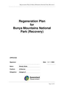 Regeneration Plan for Bunya Mountains National Park (Recovery)