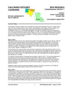 CALCASIEU ESTUARY LOUISIANA EPA REGION 6 CONGRESSIONAL DISTRICT 7 Contact: