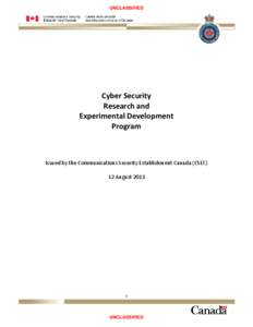 Cyber Security Research and Experimental Development Program