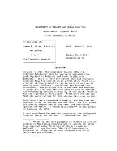 [removed]DECISION CR 71 James F. Allen, M.D.F.P.,Petitioner v. The Inspector General