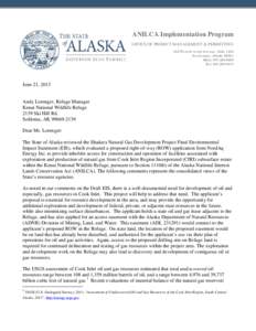 ANILCA Implementation Program OFFICE OF PROJECT MANAGEMENT & PERMITTING 550 West Seventh Avenue, Suite 1430 Anchorage, Alaska[removed]Main: [removed]Fax: [removed]