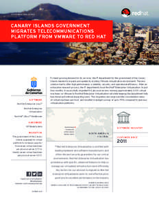 CUSTOMER CASE STUDY  CANARY ISLANDS GOVERNMENT MIGRATES TELECOMMUNICATIONS PLATFORM FROM VMWARE TO RED HAT