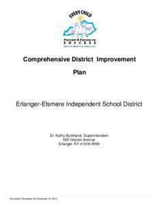 Comprehensive District Improvement Plan