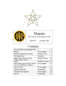 Noesis The Journal of the Mega Society Issue #179