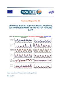 Technical Report No. 36  CHANGES IN LAND SURFACE MODEL OUTPUTS DUE TO UNCERTAINTY IN THE WATCH FORCING DATA