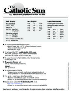 Ad Mechanicals/Production Guide ROP Display ROP Display  Max column depth: