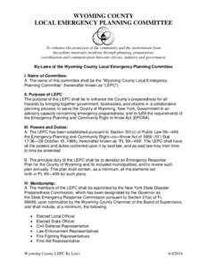 Management / Emergency management / Local Emergency Planning Committee / State of emergency / Governor of Oklahoma / The Lutheran Evangelical Protestant Church / 99th United States Congress / Emergency Planning and Community Right-to-Know Act / Public safety