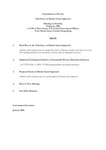 Commission on Poverty Task Force on District-based Approach Meeting on Saturday 21 January 2006 at 11:30, in New Annex, 1/F, Central Government Offices, 11 Ice House Street, Central, Hong Kong