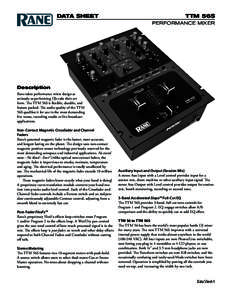 DATA SHEET  TTM 56S PERFORMANCE MIXER  Description