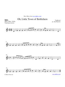 Sheet Music from www.mfiles.co.uk  Oh, Little Town of Bethlehem Main: Oboe, Flute, Violin,