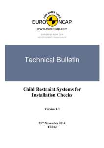 Technical Bulletin  Child Restraint Systems for Installation Checks Version 1.3