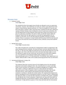 MINUTES September	
  27,	
  2012 Discussion	
  Items 1. Graduate	
  Faculty Chuck	
  Wight,	
  Dean
