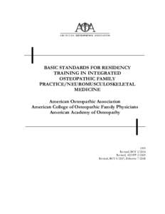 Basic Standards - Combined Family Practice/Neuromusculoskeletal Medicine