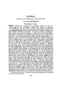 Avebury Summary of Excavations, 1937 and 1938 by ALEXANDER KEILLER