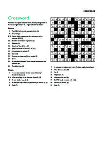 Resurgence/Ecologist Nov/Dec 2014 Answers to italicised cluesC could be loosely RO S S WO R D