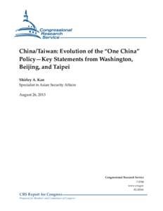 China/Taiwan: Evolution of the 