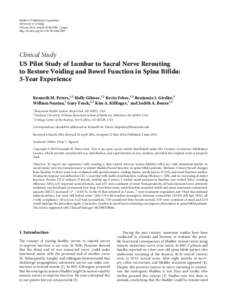 US Pilot Study of Lumbar to Sacral Nerve Rerouting to Restore Voiding and Bowel Function in Spina Bifida: 3-Year Experience