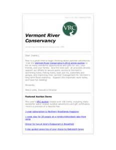 April 11th 2012 NEWSLETTER  Vermont River Conservancy Conserving shorelands and access since 1995
