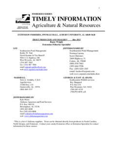 1 FISHERIES SERIES TIMELY INFORMATION Agriculture & Natural Resources EXTENSION FISHERIES, SWINGLE HALL, AUBURN UNIVERSITY, AL[removed]