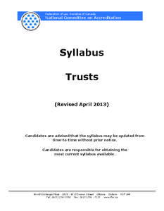 Federation of Law Societies of Canada  National Committee on Accreditation Syllabus Trusts