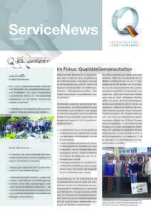 ServiceNews Ausgabe 3 I 13 -RZ Notiert Im Fokus: QualitätsGemeinschaften Jahrestreffen