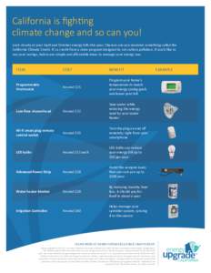 California is fighting climate change and so can you! Look closely at your April and October energy bills this year. Chances are you received something called the California Climate Credit. It’s a credit from a state p