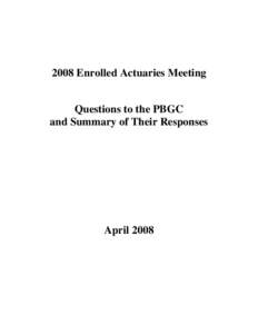 2008 Enrolled Actuaries Meeting