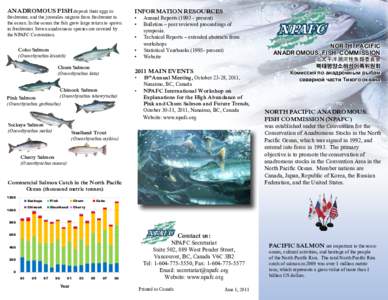 ANADROMOUS FISH deposit their eggs in freshwater, and the juveniles migrate from freshwater to the ocean. In the ocean the fish grow large return to spawn in freshwater. Seven anadromous species are covered by the NPAFC 