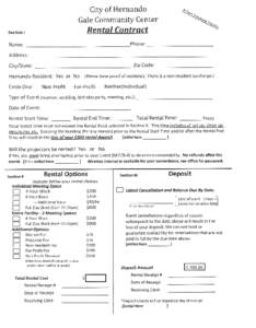 City of Hernando Gale Community Center Section Rental Contract