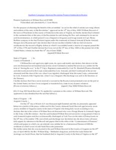 Southern Campaign American Revolution Pension Statements & Rosters Pension Application of William Bawcutt W3498 Transcribed and annotated by C. Leon Harris For the purpose of obtaining the benefit of the act entitled “