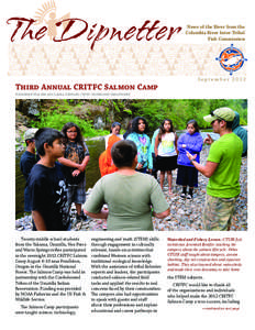 The Dipnetter Third Annual CRITFC Salmon Camp News of the River from the Columbia River Inter-Tribal Fish Commission