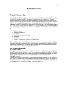 What is Presorted Standard Mail