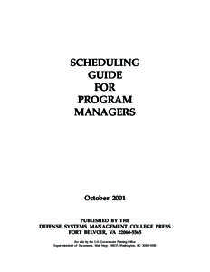 SCHEDULING GUIDE FOR PROGRAM MANAGERS