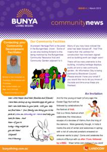 ISSUE 4 | MarchContacting your Community Development Facilitator